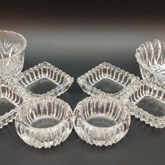 8 Crystal Pin Dishes, Bowls, Trinket Trays, Candy Dishes - Picture 1 of 11